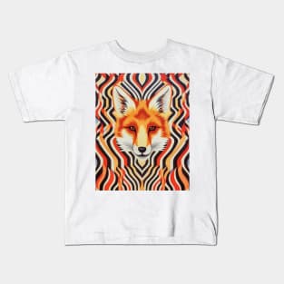 Spectrum Fox: Radiant Op Art Red Fox Kids T-Shirt